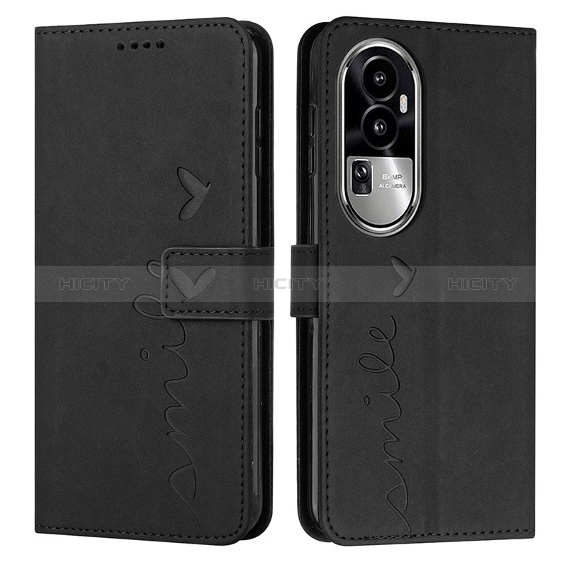 Custodia Portafoglio In Pelle Cover con Supporto Y03X per Oppo Reno10 Pro+ Plus 5G Nero