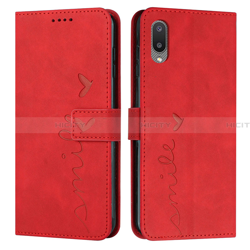 Custodia Portafoglio In Pelle Cover con Supporto Y03X per Samsung Galaxy A02 Rosso