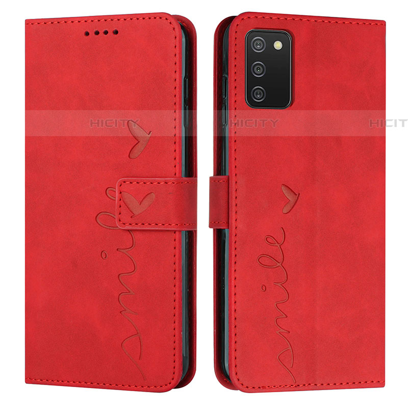 Custodia Portafoglio In Pelle Cover con Supporto Y03X per Samsung Galaxy A03s Rosso