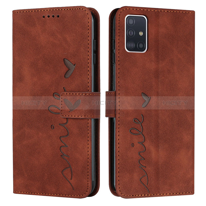 Custodia Portafoglio In Pelle Cover con Supporto Y03X per Samsung Galaxy A51 4G Marrone