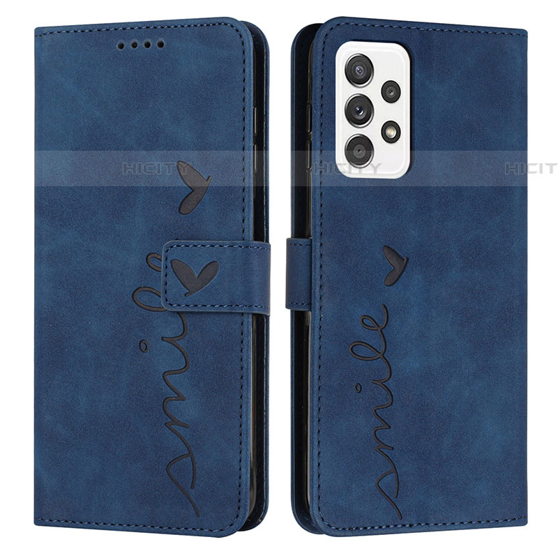 Custodia Portafoglio In Pelle Cover con Supporto Y03X per Samsung Galaxy A52 5G Blu