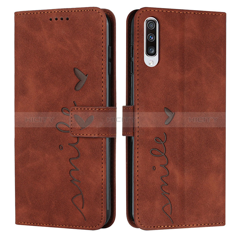 Custodia Portafoglio In Pelle Cover con Supporto Y03X per Samsung Galaxy A70S Marrone