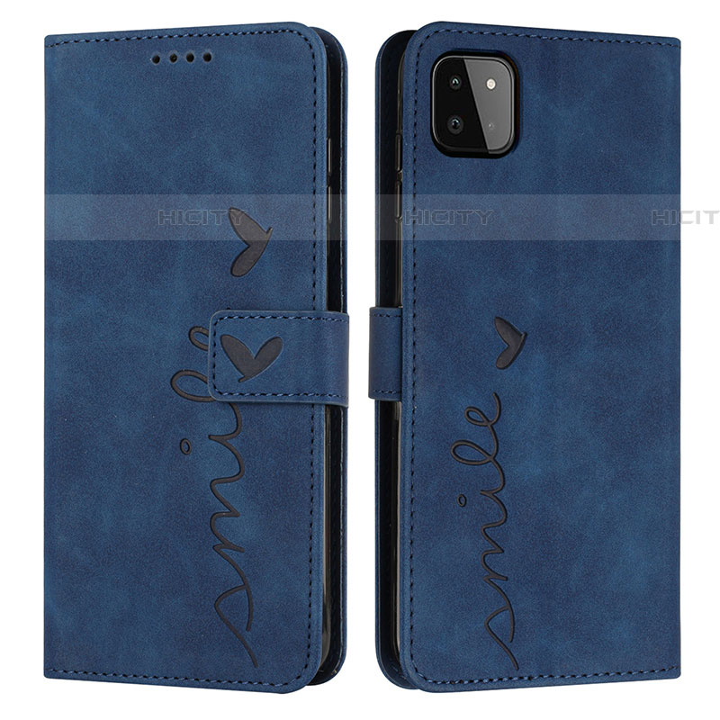 Custodia Portafoglio In Pelle Cover con Supporto Y03X per Samsung Galaxy F42 5G Blu