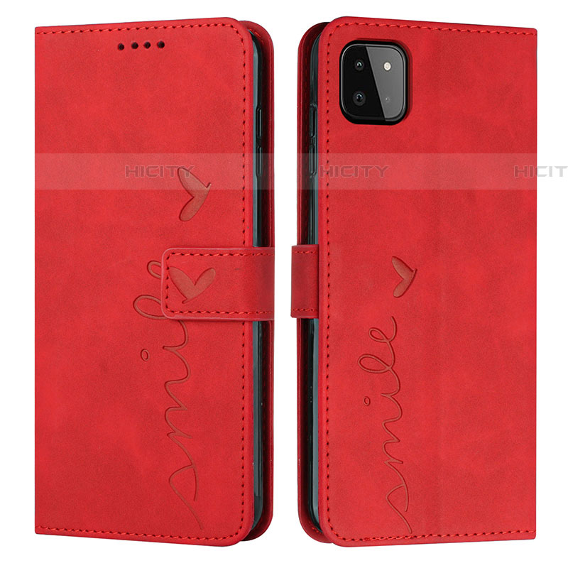 Custodia Portafoglio In Pelle Cover con Supporto Y03X per Samsung Galaxy F42 5G Rosso