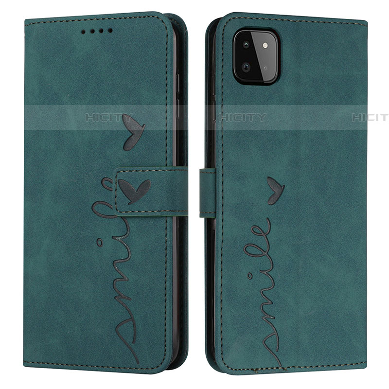 Custodia Portafoglio In Pelle Cover con Supporto Y03X per Samsung Galaxy F42 5G Verde