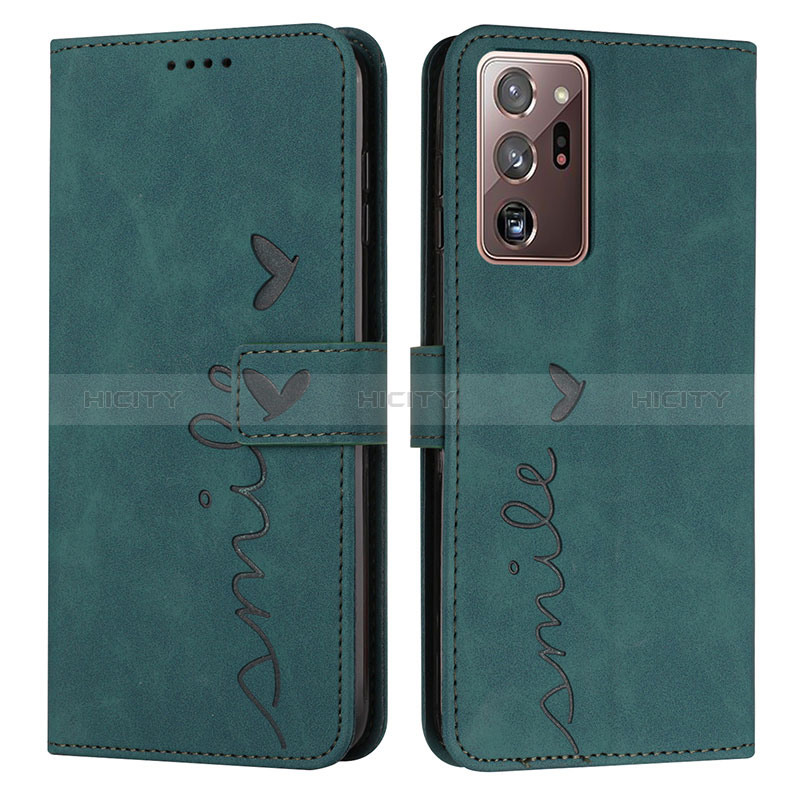 Custodia Portafoglio In Pelle Cover con Supporto Y03X per Samsung Galaxy Note 20 Ultra 5G Verde