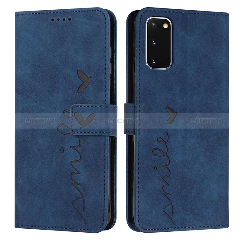 Custodia Portafoglio In Pelle Cover con Supporto Y03X per Samsung Galaxy S20 Blu