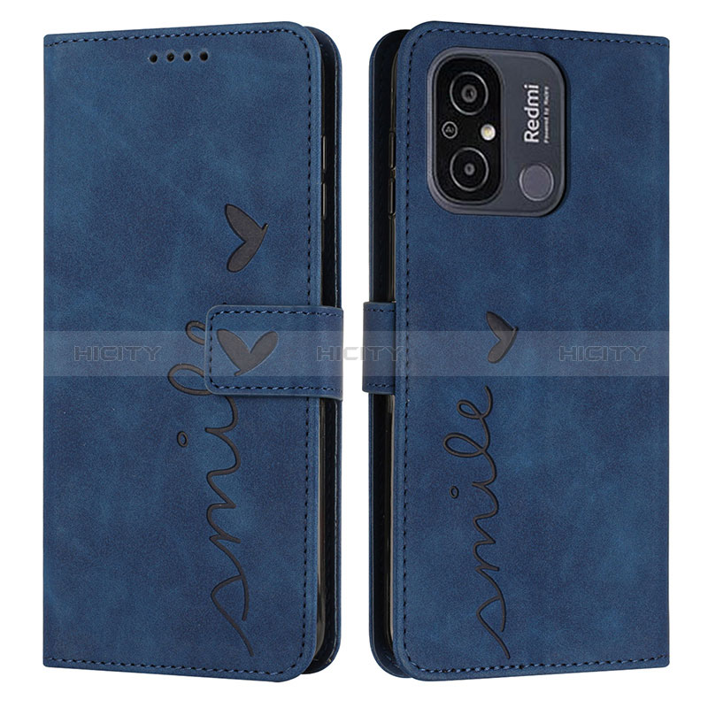 Custodia Portafoglio In Pelle Cover con Supporto Y03X per Xiaomi Poco C55 Blu