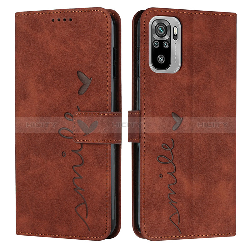 Custodia Portafoglio In Pelle Cover con Supporto Y03X per Xiaomi Poco M5S Marrone