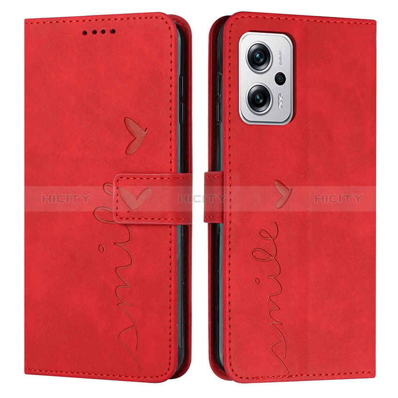 Custodia Portafoglio In Pelle Cover con Supporto Y03X per Xiaomi Poco X4 GT 5G Rosso