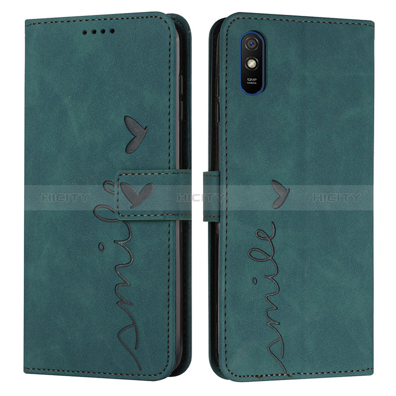 Custodia Portafoglio In Pelle Cover con Supporto Y03X per Xiaomi Redmi 9A Verde