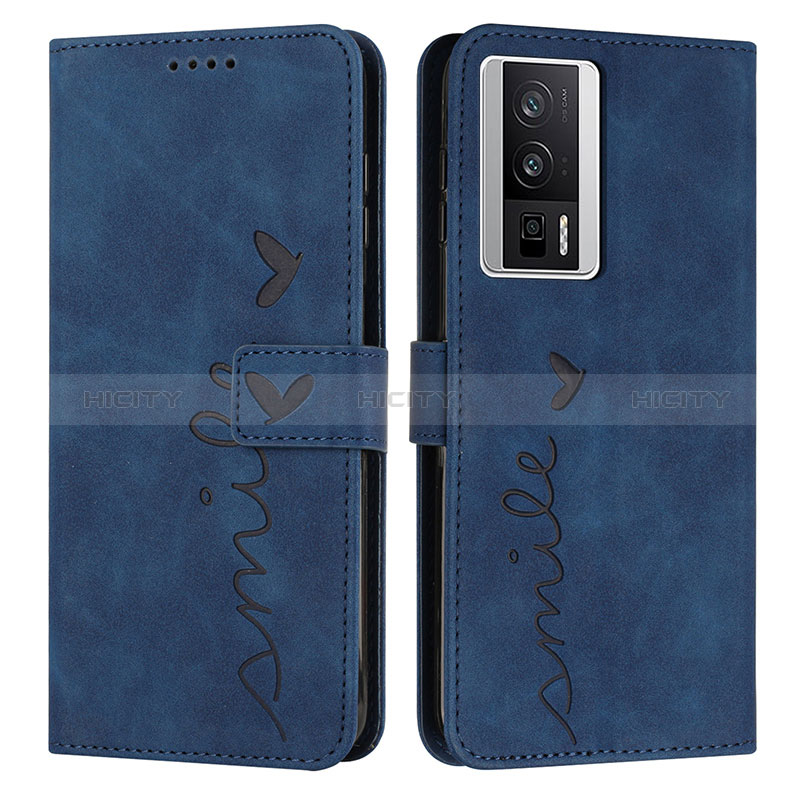 Custodia Portafoglio In Pelle Cover con Supporto Y03X per Xiaomi Redmi K60 Pro 5G Blu