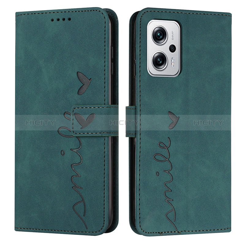 Custodia Portafoglio In Pelle Cover con Supporto Y03X per Xiaomi Redmi Note 12T Pro 5G Verde