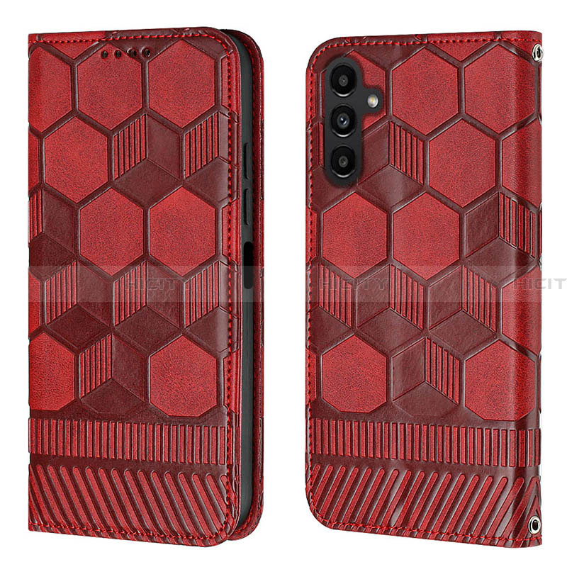 Custodia Portafoglio In Pelle Cover con Supporto Y04B per Samsung Galaxy A13 5G Rosso