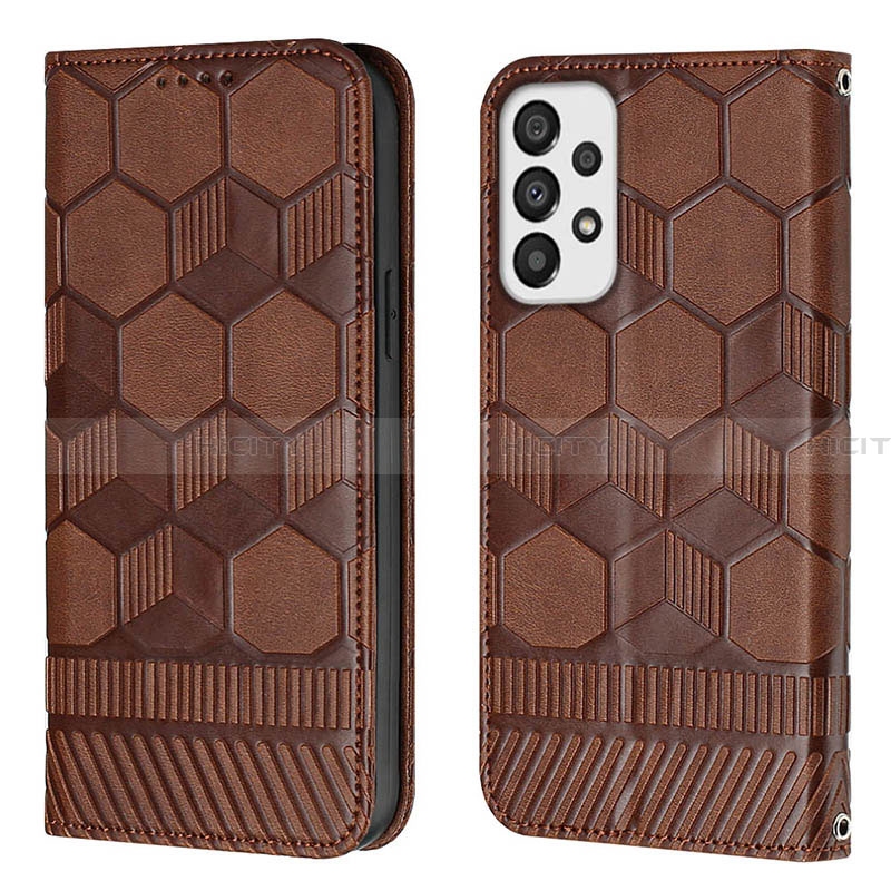 Custodia Portafoglio In Pelle Cover con Supporto Y04B per Samsung Galaxy A33 5G Marrone