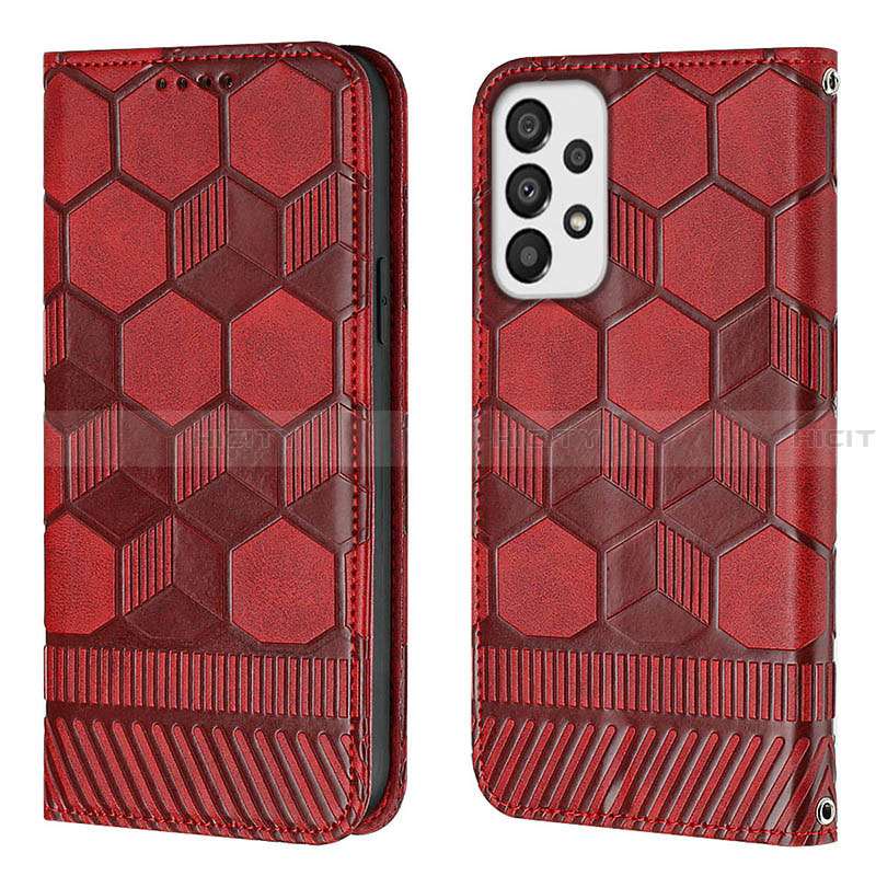 Custodia Portafoglio In Pelle Cover con Supporto Y04B per Samsung Galaxy A33 5G Rosso