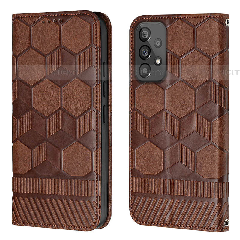 Custodia Portafoglio In Pelle Cover con Supporto Y04B per Samsung Galaxy A73 5G Marrone