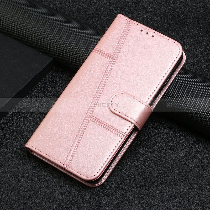 Custodia Portafoglio In Pelle Cover con Supporto Y04X per Google Pixel 6 5G Oro Rosa