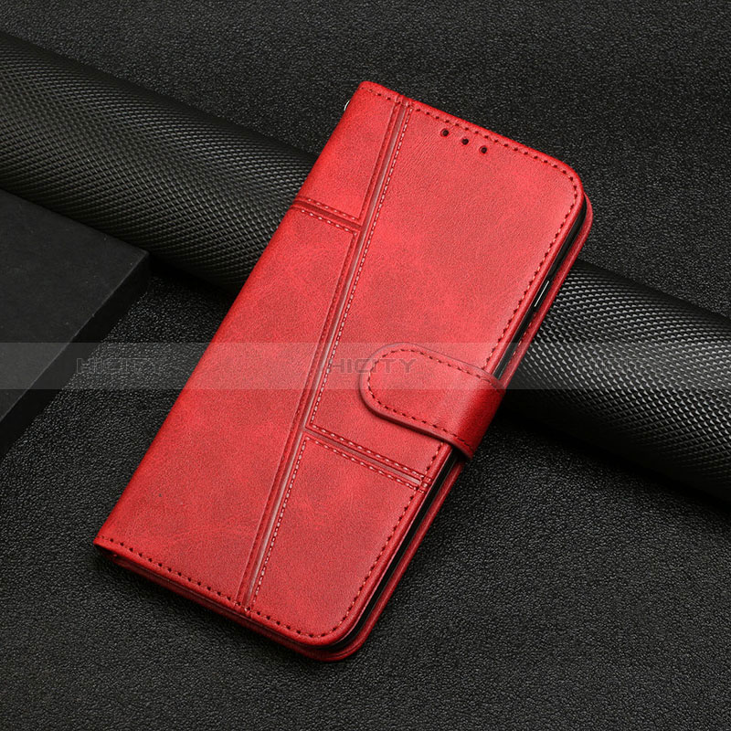 Custodia Portafoglio In Pelle Cover con Supporto Y04X per Motorola Moto E22S Rosso