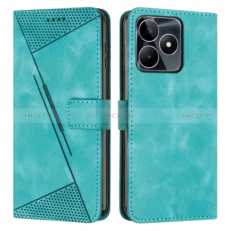 Custodia Portafoglio In Pelle Cover con Supporto Y04X per Realme C67 Verde