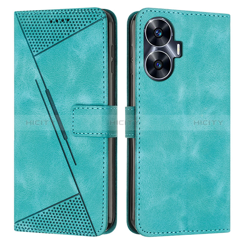 Custodia Portafoglio In Pelle Cover con Supporto Y04X per Realme Narzo N55 Verde