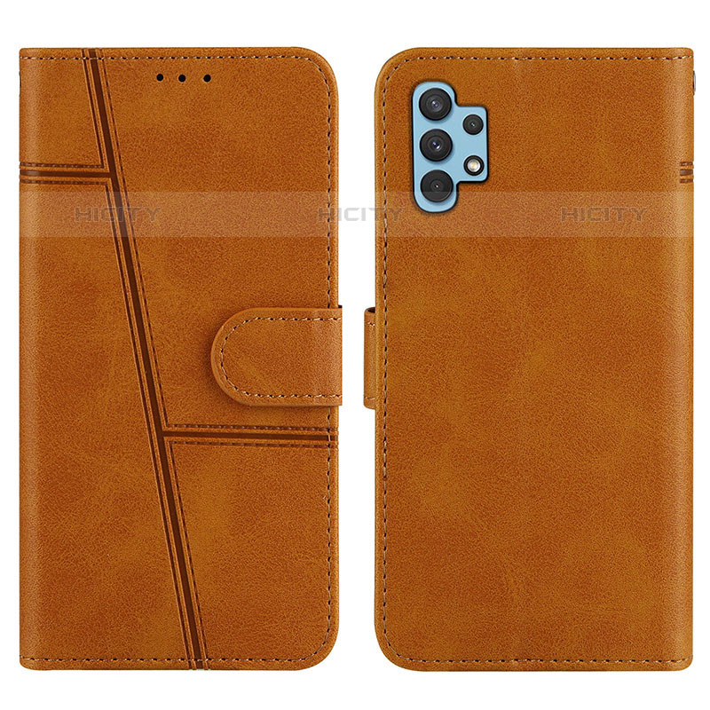 Custodia Portafoglio In Pelle Cover con Supporto Y04X per Samsung Galaxy M32 5G Marrone Chiaro