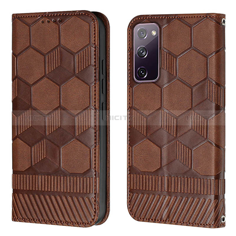 Custodia Portafoglio In Pelle Cover con Supporto Y05B per Samsung Galaxy S20 FE 4G Marrone