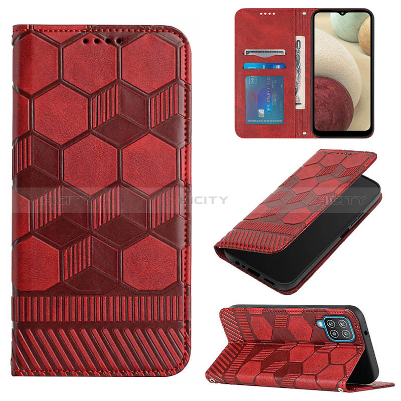 Custodia Portafoglio In Pelle Cover con Supporto Y06B per Samsung Galaxy A12