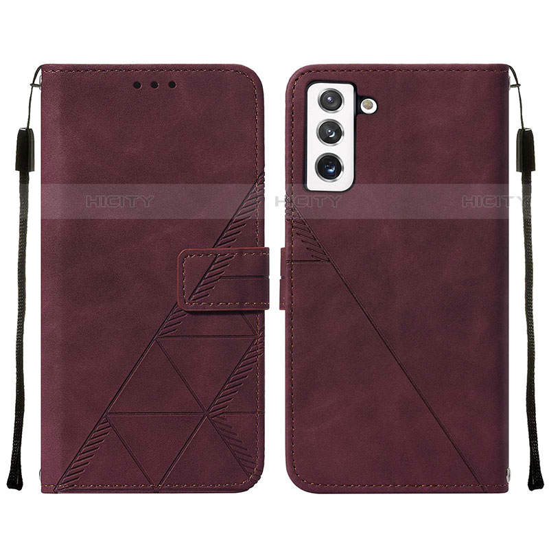 Custodia Portafoglio In Pelle Cover con Supporto Y07B per Samsung Galaxy S21 Plus 5G Rosso