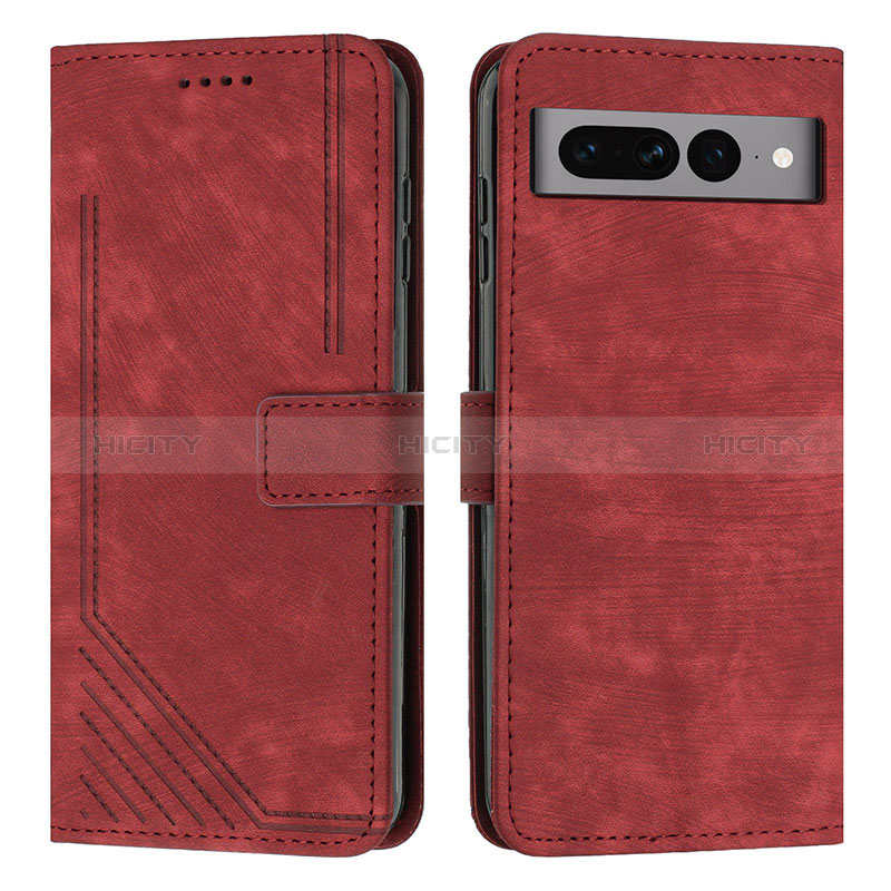 Custodia Portafoglio In Pelle Cover con Supporto Y07X per Google Pixel 7 Pro 5G Rosso