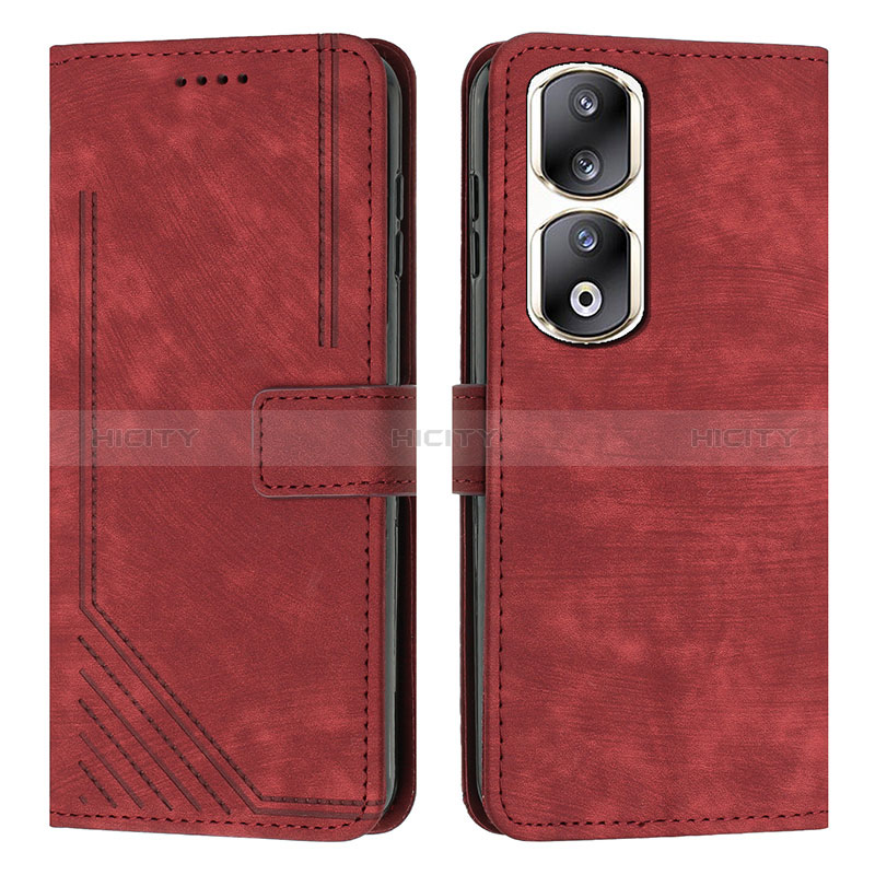 Custodia Portafoglio In Pelle Cover con Supporto Y07X per Huawei Honor 90 Pro 5G Rosso