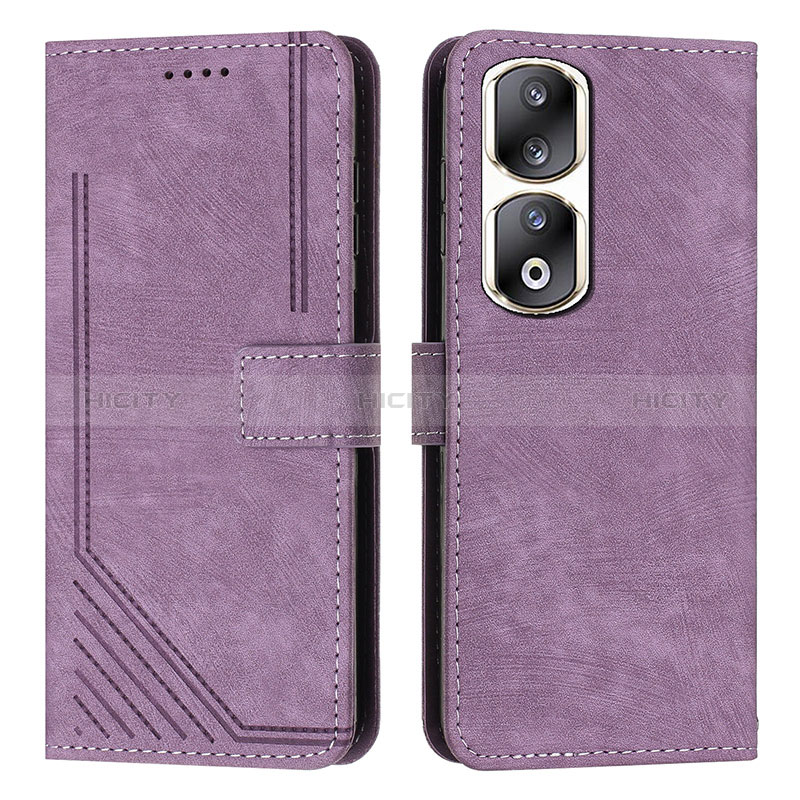 Custodia Portafoglio In Pelle Cover con Supporto Y07X per Huawei Honor 90 Pro 5G Viola