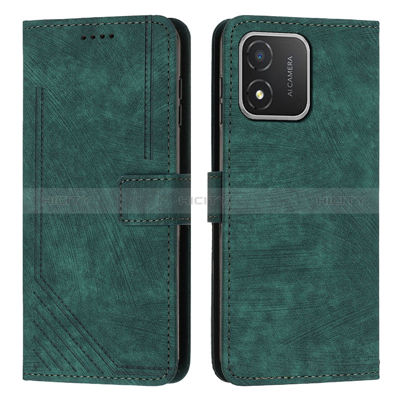 Custodia Portafoglio In Pelle Cover con Supporto Y07X per Huawei Honor X5 Verde