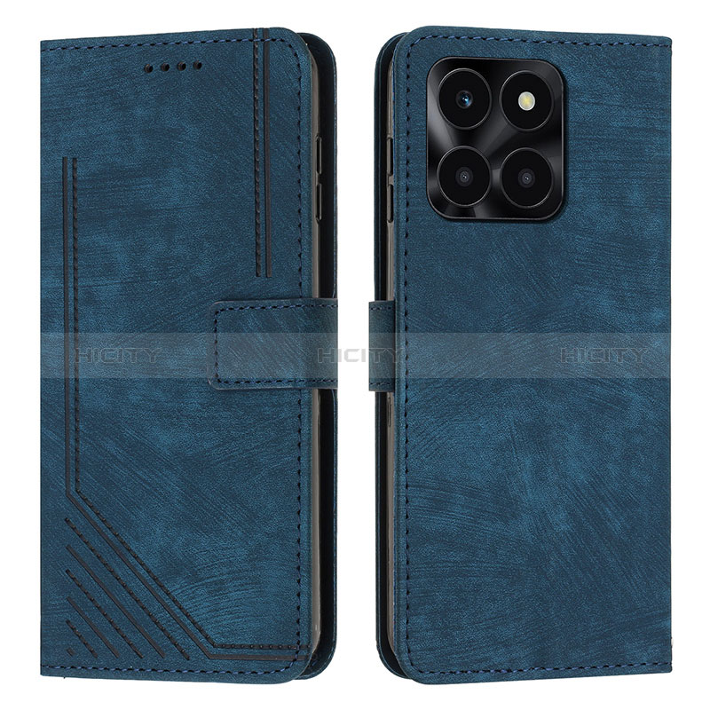 Custodia Portafoglio In Pelle Cover con Supporto Y07X per Huawei Honor X6a Blu