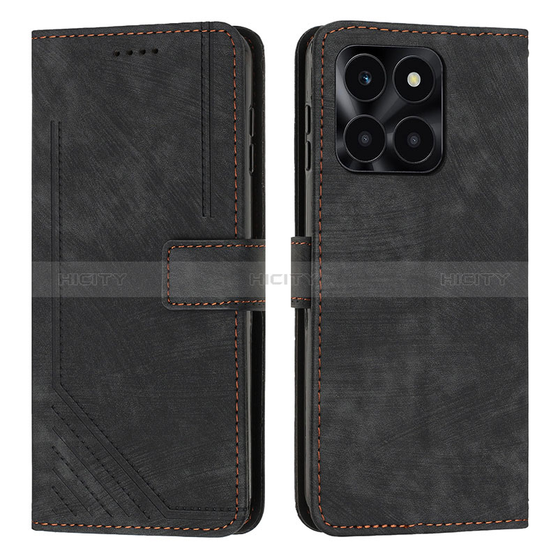 Custodia Portafoglio In Pelle Cover con Supporto Y07X per Huawei Honor X6a Nero