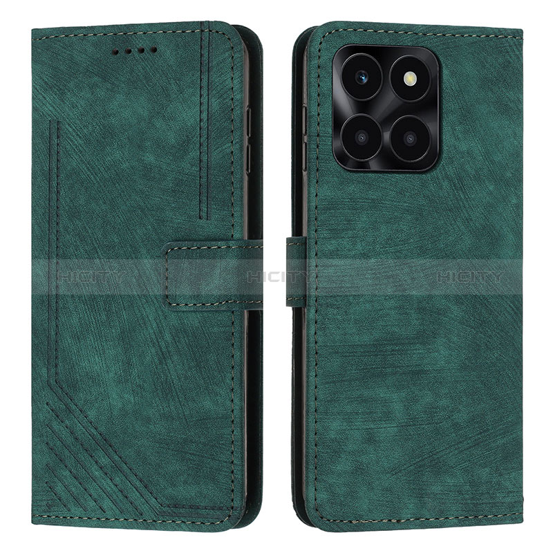 Custodia Portafoglio In Pelle Cover con Supporto Y07X per Huawei Honor X6a Verde