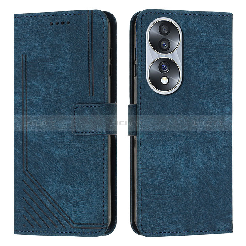 Custodia Portafoglio In Pelle Cover con Supporto Y07X per Huawei Honor X7b Blu