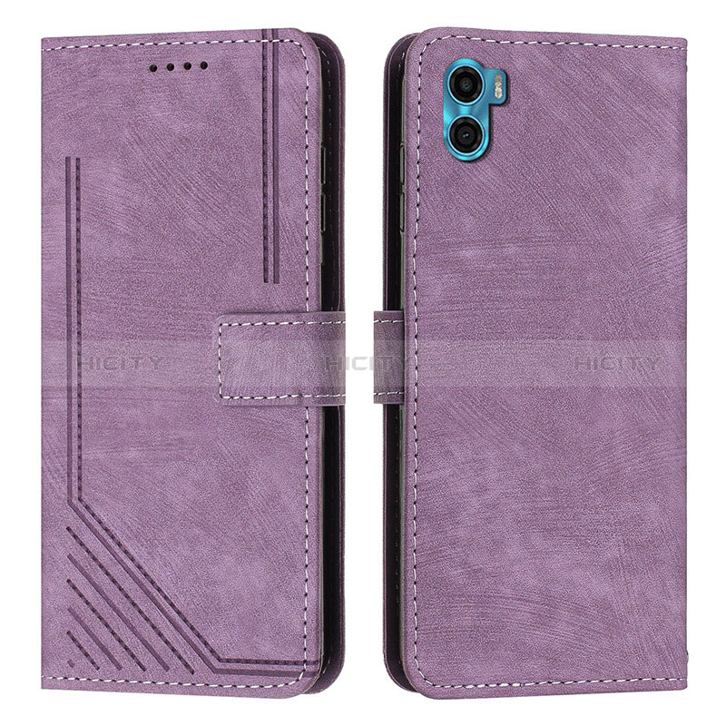 Custodia Portafoglio In Pelle Cover con Supporto Y07X per Motorola Moto E22S Viola