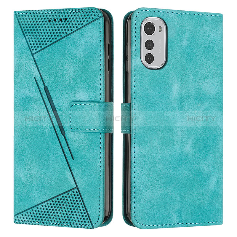 Custodia Portafoglio In Pelle Cover con Supporto Y07X per Motorola Moto E32 Verde