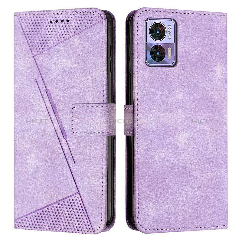 Custodia Portafoglio In Pelle Cover con Supporto Y07X per Motorola Moto Edge 30 Neo 5G Viola