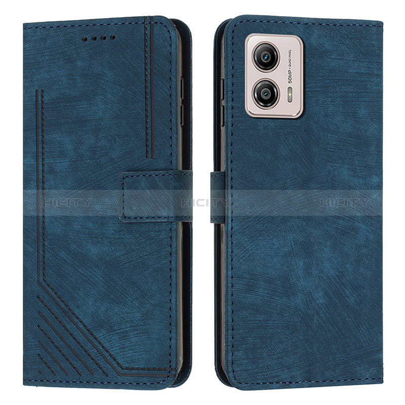 Custodia Portafoglio In Pelle Cover con Supporto Y07X per Motorola Moto G53y 5G Blu