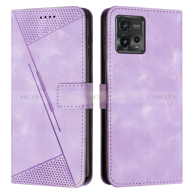 Custodia Portafoglio In Pelle Cover con Supporto Y07X per Motorola Moto G72 Viola