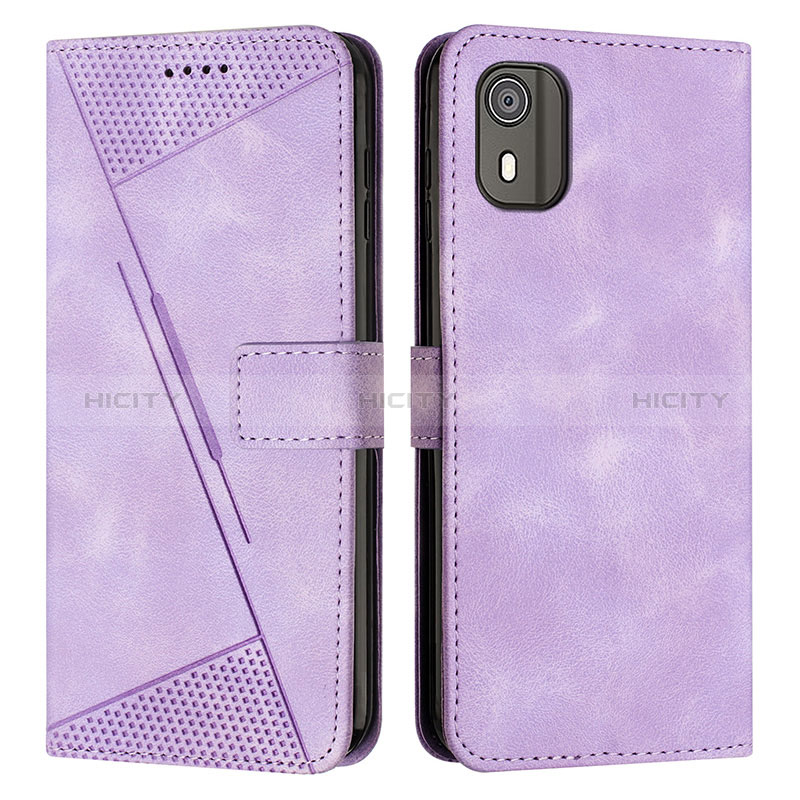 Custodia Portafoglio In Pelle Cover con Supporto Y07X per Nokia C02 Viola