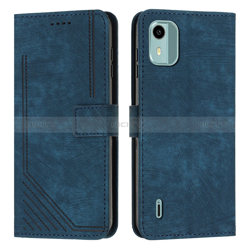 Custodia Portafoglio In Pelle Cover con Supporto Y07X per Nokia C12 Plus Blu