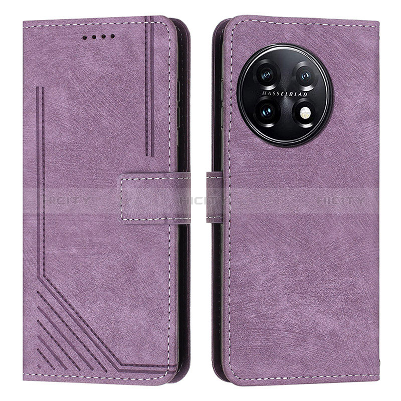 Custodia Portafoglio In Pelle Cover con Supporto Y07X per OnePlus 11 5G Viola