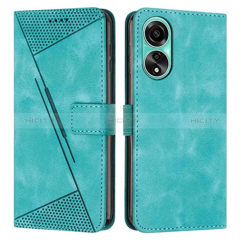 Custodia Portafoglio In Pelle Cover con Supporto Y07X per Oppo A78 4G Verde