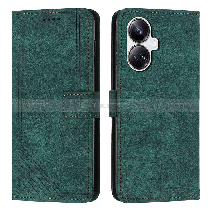 Custodia Portafoglio In Pelle Cover con Supporto Y07X per Realme 10 Pro+ Plus 5G Verde