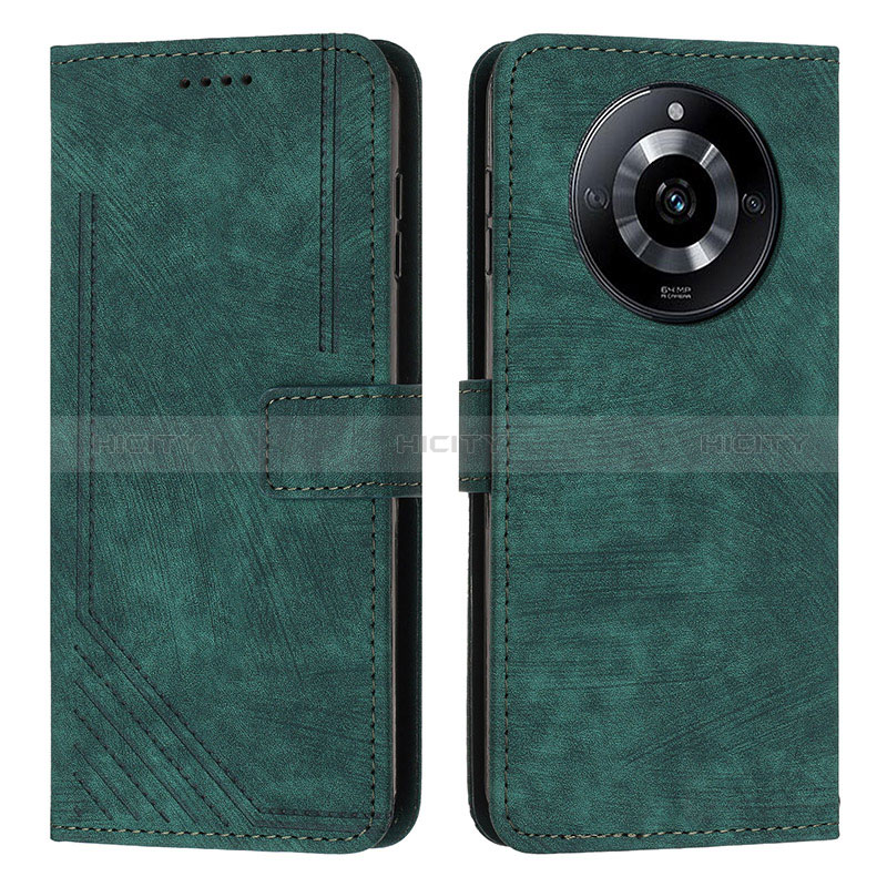 Custodia Portafoglio In Pelle Cover con Supporto Y07X per Realme 11 Pro+ Plus 5G Verde