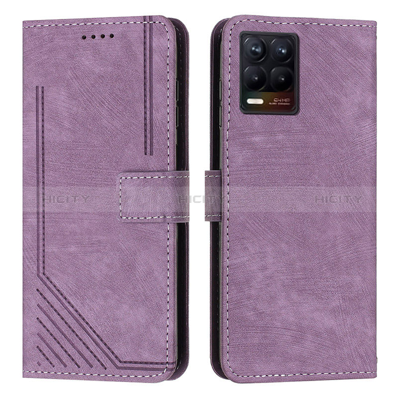 Custodia Portafoglio In Pelle Cover con Supporto Y07X per Realme 8 4G Viola