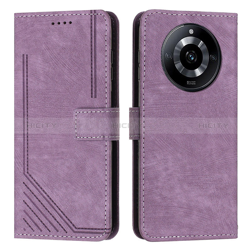 Custodia Portafoglio In Pelle Cover con Supporto Y07X per Realme Narzo 60 5G Viola